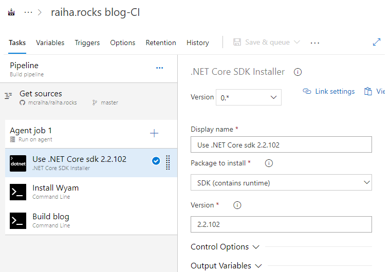 Azure DevOps ja Use NET Core sdk