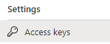 App Configuration Settings Access keys