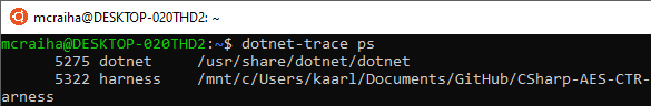 Dotnet trace PS