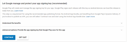 Google Play allekirjoitusavaimen hallinta