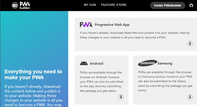 PWA Builder ja Android