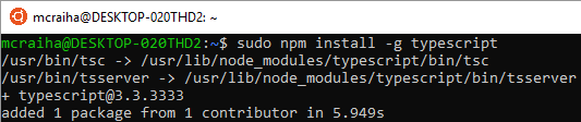 Sudo npm install global typescript